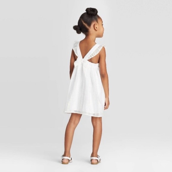 3 FOR $30 - Cat and Jack White Iridescent Striped Dress - VGUC - Picture 8 of 8